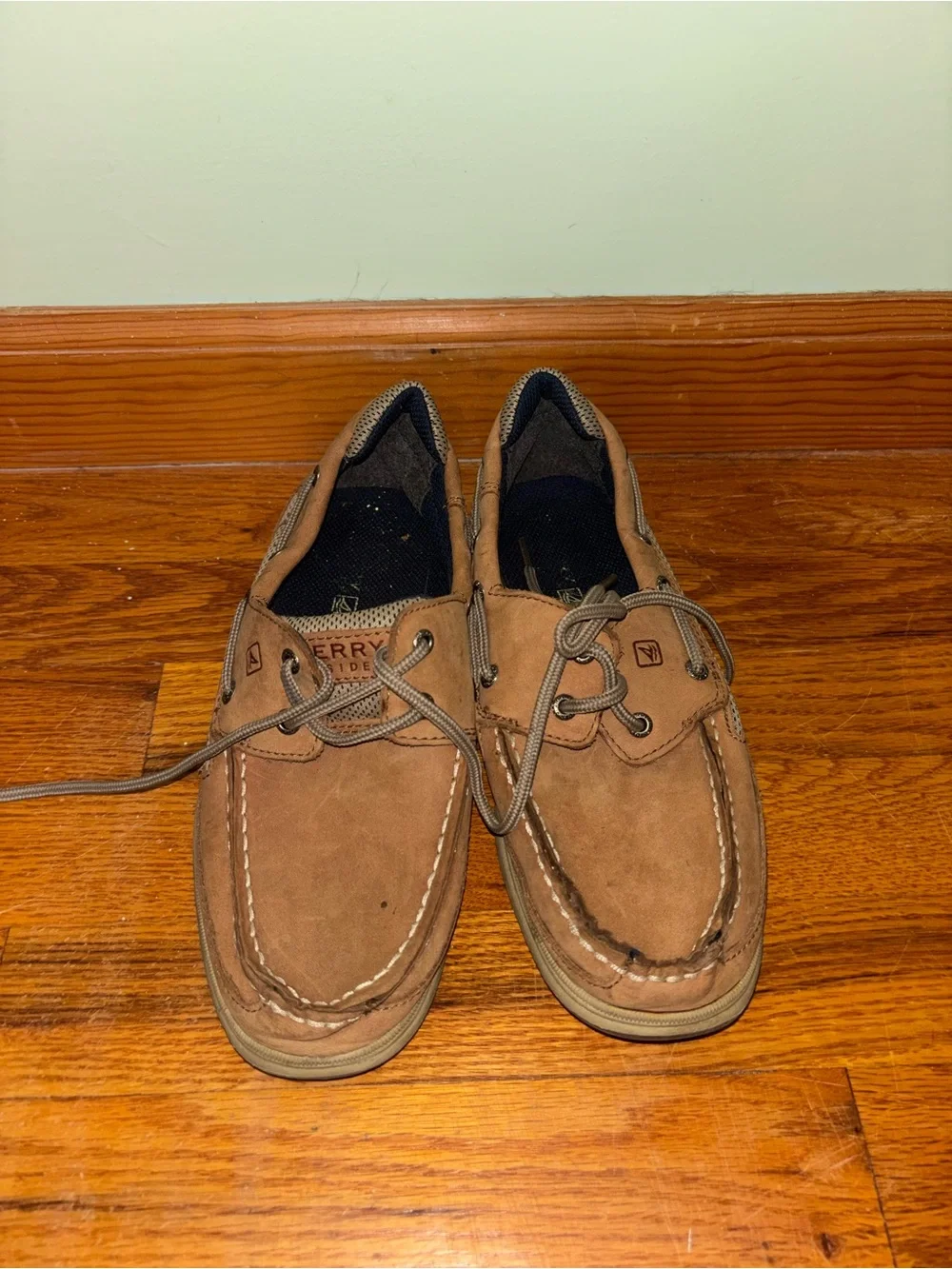 Tan Leather Moccasin-Style Men's Boat Shoes